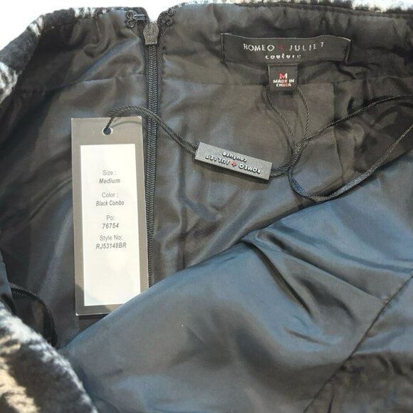 Romeo + Juliet‎ Couture Black White Plaid Mini Skirt NWT Size M - Picture 4 of 6